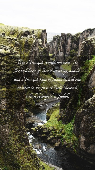 Picture 03 - 2 Kings 14:11 ASV Mobile Phone Wallpaper - But Amaziah would not hear. So Jehoash king of - Mobile Bible Verse Wallpaper