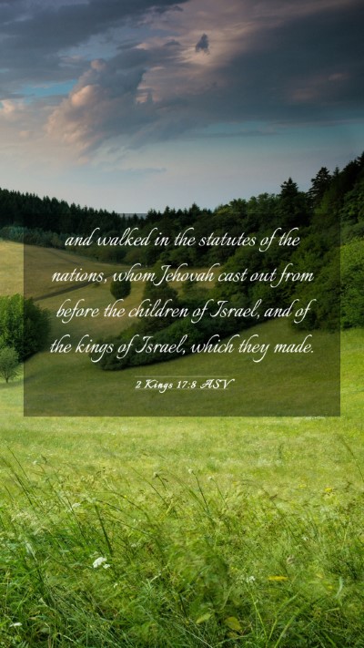 Picture 03 - 2 Kings 17:8 ASV Mobile Phone Wallpaper - and walked in the statutes of the nations, whom - Mobile Bible Verse Wallpaper