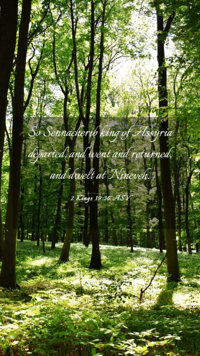 Picture 03 - 2 Kings 19:36 ASV Mobile Phone Wallpaper - So Sennacherib king of Assyria departed, and went - Mobile Bible Verse Wallpaper