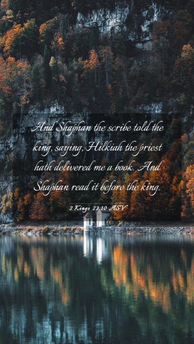 Picture 03 - 2 Kings 22:10 ASV Mobile Phone Wallpaper - And Shaphan the scribe told the king, saying, - Mobile Bible Verse Wallpaper