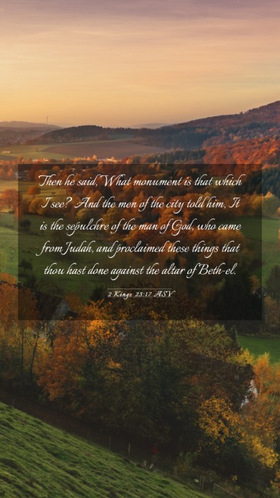 Picture 03 - 2 Kings 23:17 ASV Mobile Phone Wallpaper - Then he said, What monument is that which I see? - Mobile Bible Verse Wallpaper