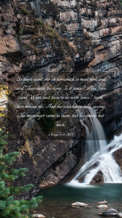 Picture 03 - 2 Kings 9:18 ASV Mobile Phone Wallpaper - So there went one on horseback to meet him, and - Mobile Bible Verse Wallpaper