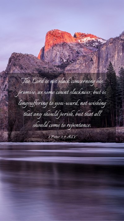 Picture 03 - 2 Peter 3:9 ASV Mobile Phone Wallpaper - The Lord is not slack concerning his promise, as - Mobile Bible Verse Wallpaper