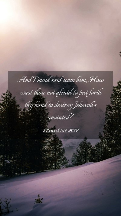 Picture 03 - 2 Samuel 1:14 ASV Mobile Phone Wallpaper - And David said unto him, How wast thou not afraid - Mobile Bible Verse Wallpaper