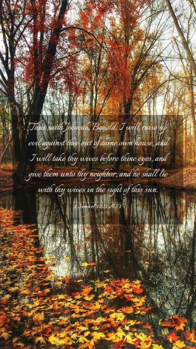 Picture 03 - 2 Samuel 12:11 ASV Mobile Phone Wallpaper - Thus saith Jehovah, Behold, I will raise up evil - Mobile Bible Verse Wallpaper