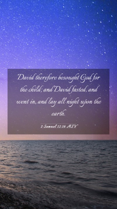 Picture 03 - 2 Samuel 12:16 ASV Mobile Phone Wallpaper - David therefore besought God for the child; and - Mobile Bible Verse Wallpaper
