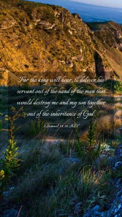 Picture 03 - 2 Samuel 14:16 ASV Mobile Phone Wallpaper - For the king will hear, to deliver his servant - Mobile Bible Verse Wallpaper
