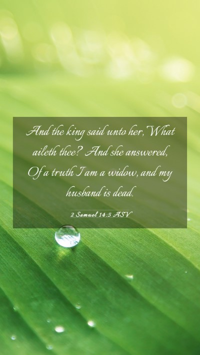 Picture 03 - 2 Samuel 14:5 ASV Mobile Phone Wallpaper - And the king said unto her, What aileth thee? And - Mobile Bible Verse Wallpaper