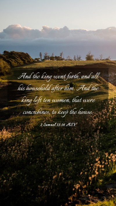 Picture 03 - 2 Samuel 15:16 ASV Mobile Phone Wallpaper - And the king went forth, and all his household - Mobile Bible Verse Wallpaper