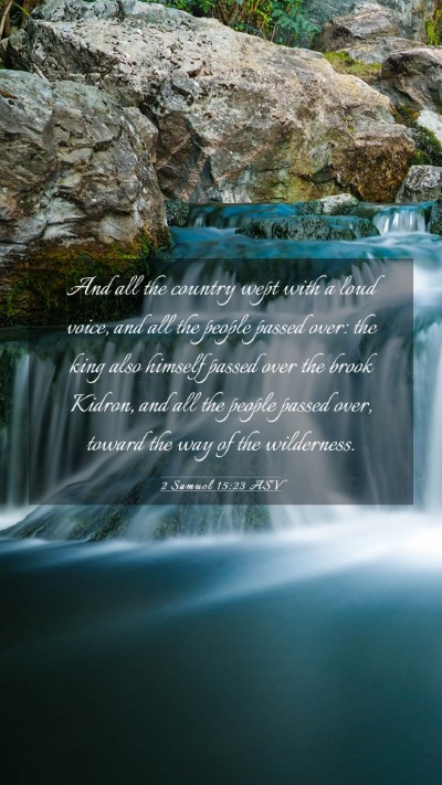 Picture 03 - 2 Samuel 15:23 ASV Mobile Phone Wallpaper - And all the country wept with a loud voice, and - Mobile Bible Verse Wallpaper