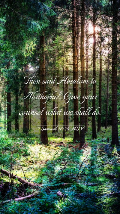 Picture 03 - 2 Samuel 16:20 ASV Mobile Phone Wallpaper - Then said Absalom to Ahithophel, Give your - Mobile Bible Verse Wallpaper