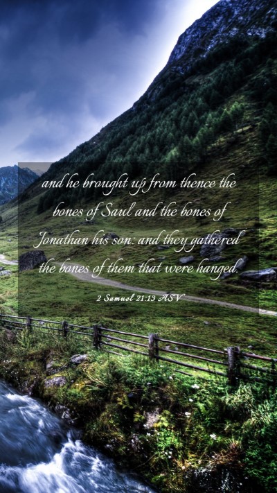 Picture 03 - 2 Samuel 21:13 ASV Mobile Phone Wallpaper - and he brought up from thence the bones of Saul - Mobile Bible Verse Wallpaper