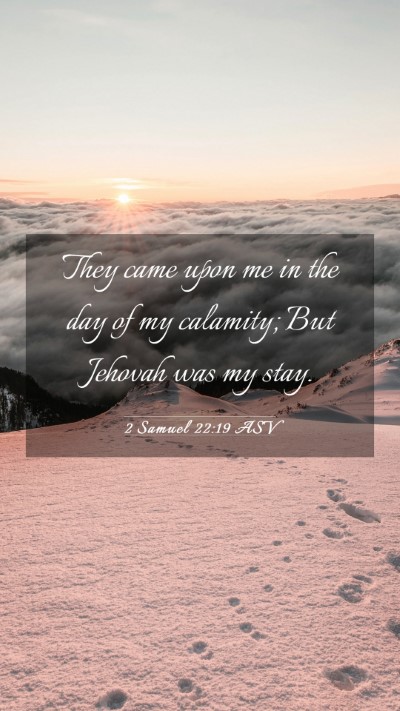 Picture 03 - 2 Samuel 22:19 ASV Mobile Phone Wallpaper - They came upon me in the day of my calamity; But - Mobile Bible Verse Wallpaper