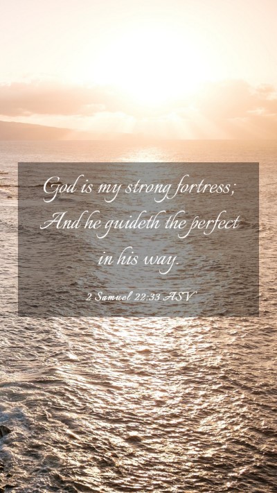 Picture 03 - 2 Samuel 22:33 ASV Mobile Phone Wallpaper - God is my strong fortress; And he guideth the - Mobile Bible Verse Wallpaper