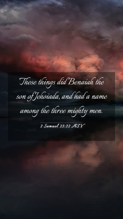 Picture 03 - 2 Samuel 23:22 ASV Mobile Phone Wallpaper - These things did Benaiah the son of Jehoiada, and - Mobile Bible Verse Wallpaper