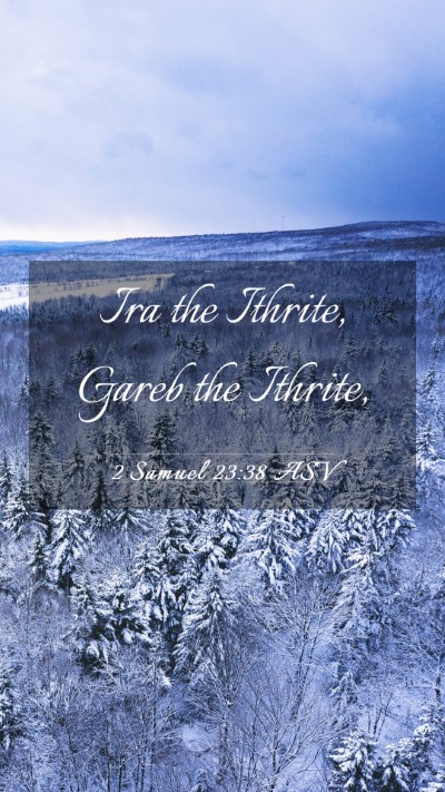 Picture 03 - 2 Samuel 23:38 ASV Mobile Phone Wallpaper - Ira the Ithrite, Gareb the - Mobile Bible Verse Wallpaper