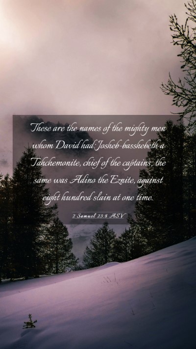 Picture 03 - 2 Samuel 23:8 ASV Mobile Phone Wallpaper - These are the names of the mighty men whom David - Mobile Bible Verse Wallpaper