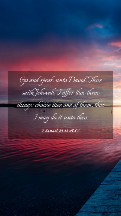Picture 03 - 2 Samuel 24:12 ASV Mobile Phone Wallpaper - Go and speak unto David, Thus saith Jehovah, I - Mobile Bible Verse Wallpaper