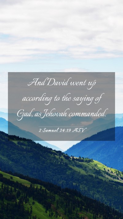 Picture 03 - 2 Samuel 24:19 ASV Mobile Phone Wallpaper - And David went up according to the saying of Gad, - Mobile Bible Verse Wallpaper
