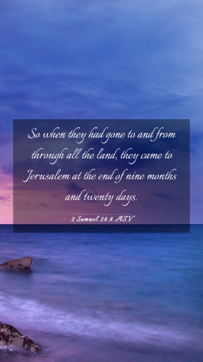 Picture 03 - 2 Samuel 24:8 ASV Mobile Phone Wallpaper - So when they had gone to and from through all the - Mobile Bible Verse Wallpaper