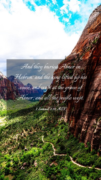 Picture 03 - 2 Samuel 3:32 ASV Mobile Phone Wallpaper - And they buried Abner in Hebron: and the king - Mobile Bible Verse Wallpaper