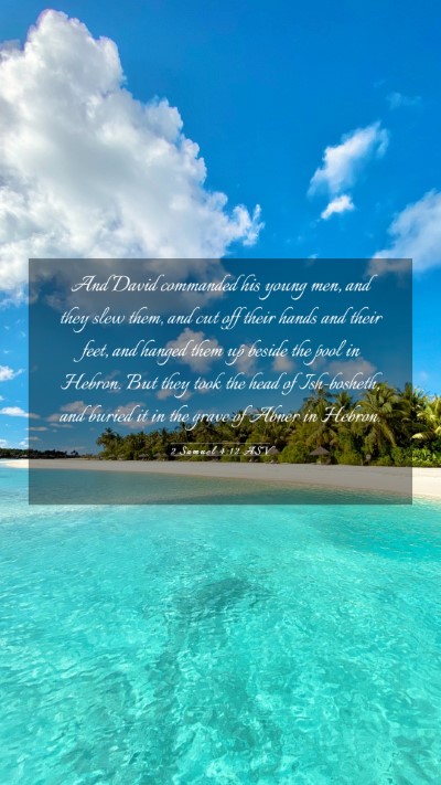 Picture 03 - 2 Samuel 4:12 ASV Mobile Phone Wallpaper - And David commanded his young men, and they slew - Mobile Bible Verse Wallpaper