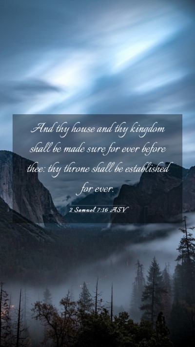 Picture 03 - 2 Samuel 7:16 ASV Mobile Phone Wallpaper - And thy house and thy kingdom shall be made sure - Mobile Bible Verse Wallpaper