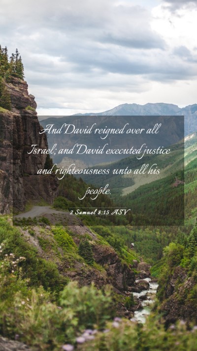 Picture 03 - 2 Samuel 8:15 ASV Mobile Phone Wallpaper - And David reigned over all Israel; and David - Mobile Bible Verse Wallpaper
