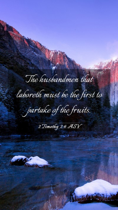 Picture 03 - 2 Timothy 2:6 ASV Mobile Phone Wallpaper - The husbandmen that laboreth must be the first to - Mobile Bible Verse Wallpaper