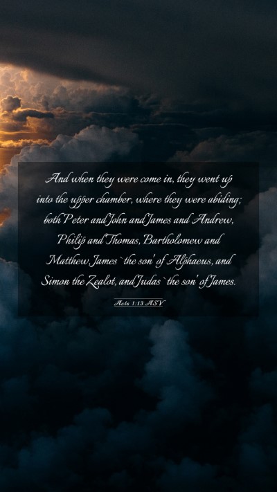 Picture 03 - Acts 1:13 ASV Mobile Phone Wallpaper - And when they were come in, they went up into the - Mobile Bible Verse Wallpaper