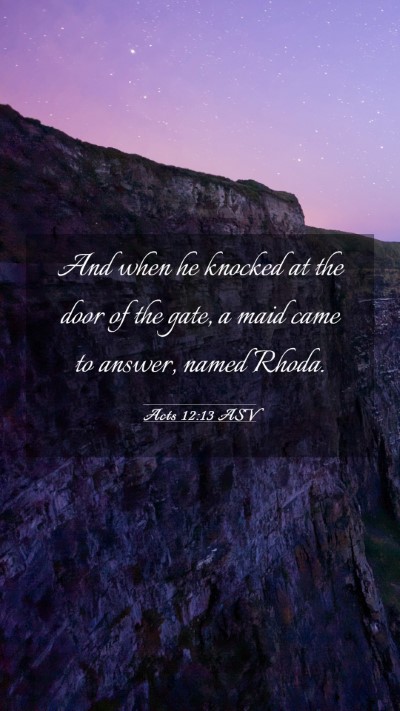 Picture 03 - Acts 12:13 ASV Mobile Phone Wallpaper - And when he knocked at the door of the gate, a - Mobile Bible Verse Wallpaper