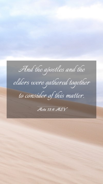 Picture 03 - Acts 15:6 ASV Mobile Phone Wallpaper - And the apostles and the elders were gathered - Mobile Bible Verse Wallpaper