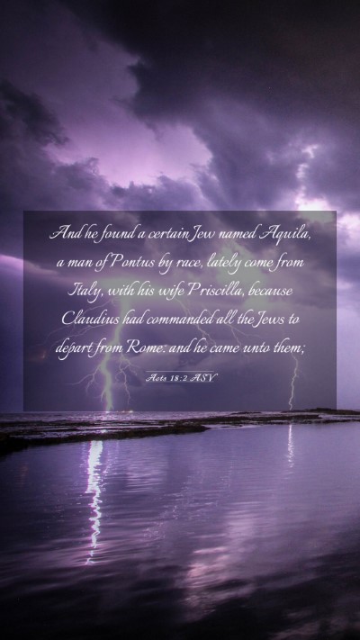 Picture 03 - Acts 18:2 ASV Mobile Phone Wallpaper - And he found a certain Jew named Aquila, a man of - Mobile Bible Verse Wallpaper