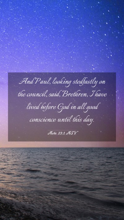 Picture 03 - Acts 23:1 ASV Mobile Phone Wallpaper - And Paul, looking stedfastly on the council, - Mobile Bible Verse Wallpaper
