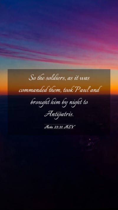 Picture 03 - Acts 23:31 ASV Mobile Phone Wallpaper - So the soldiers, as it was commanded them, took - Mobile Bible Verse Wallpaper