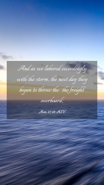 Picture 03 - Acts 27:18 ASV Mobile Phone Wallpaper - And as we labored exceedingly with the storm, the - Mobile Bible Verse Wallpaper