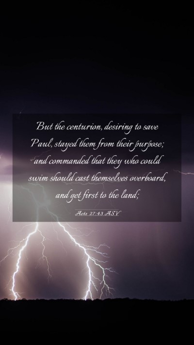 Picture 03 - Acts 27:43 ASV Mobile Phone Wallpaper - But the centurion, desiring to save Paul, stayed - Mobile Bible Verse Wallpaper