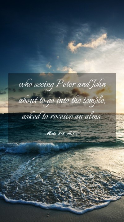 Picture 03 - Acts 3:3 ASV Mobile Phone Wallpaper - who seeing Peter and John about to go into the - Mobile Bible Verse Wallpaper