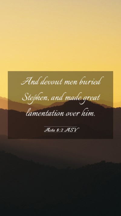 Picture 03 - Acts 8:2 ASV Mobile Phone Wallpaper - And devout men buried Stephen, and made great - Mobile Bible Verse Wallpaper