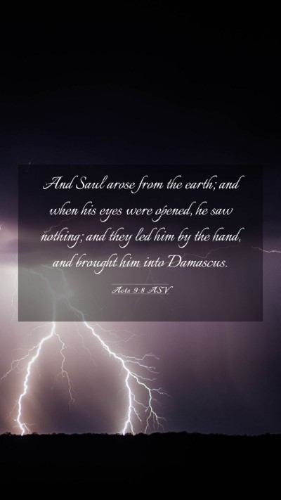Picture 03 - Acts 9:8 ASV Mobile Phone Wallpaper - And Saul arose from the earth; and when his eyes - Mobile Bible Verse Wallpaper