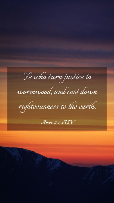 Picture 03 - Amos 5:7 ASV Mobile Phone Wallpaper - Ye who turn justice to wormwood, and cast down - Mobile Bible Verse Wallpaper