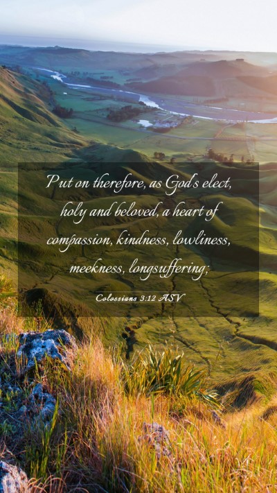 Picture 03 - Colossians 3:12 ASV Mobile Phone Wallpaper - Put on therefore, as God's elect, holy and - Mobile Bible Verse Wallpaper