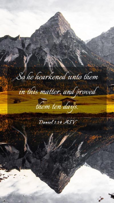 Picture 03 - Daniel 1:14 ASV Mobile Phone Wallpaper - So he hearkened unto them in this matter, and - Mobile Bible Verse Wallpaper