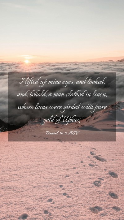 Picture 03 - Daniel 10:5 ASV Mobile Phone Wallpaper - I lifted up mine eyes, and looked, and, behold, a - Mobile Bible Verse Wallpaper