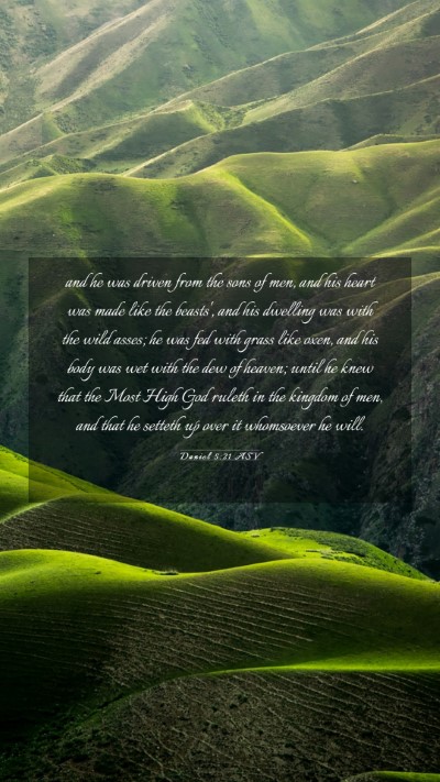 Picture 03 - Daniel 5:21 ASV Mobile Phone Wallpaper - and he was driven from the sons of men, and his - Mobile Bible Verse Wallpaper