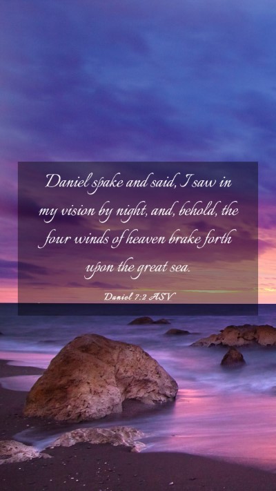 Picture 03 - Daniel 7:2 ASV Mobile Phone Wallpaper - Daniel spake and said, I saw in my vision by - Mobile Bible Verse Wallpaper