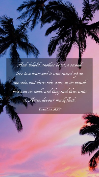 Picture 03 - Daniel 7:5 ASV Mobile Phone Wallpaper - And, behold, another beast, a second, like to a - Mobile Bible Verse Wallpaper