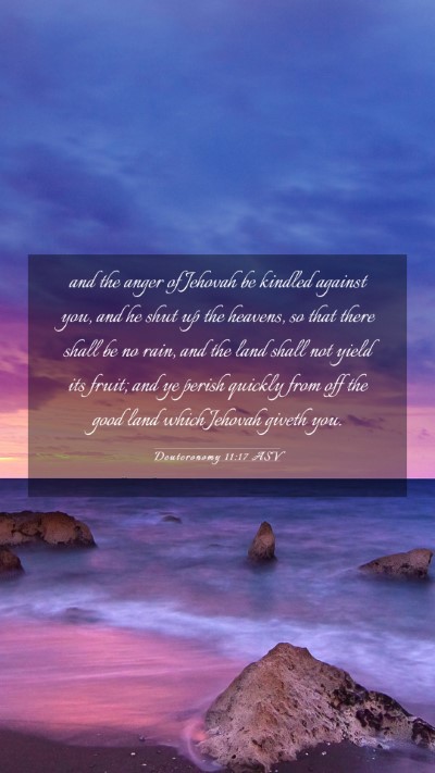 Picture 03 - Deuteronomy 11:17 ASV Mobile Phone Wallpaper - and the anger of Jehovah be kindled against you, - Mobile Bible Verse Wallpaper