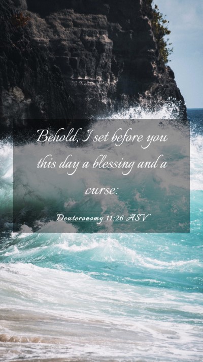 Picture 03 - Deuteronomy 11:26 ASV Mobile Phone Wallpaper - Behold, I set before you this day a blessing and - Mobile Bible Verse Wallpaper