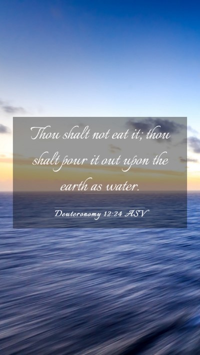 Picture 03 - Deuteronomy 12:24 ASV Mobile Phone Wallpaper - Thou shalt not eat it; thou shalt pour it out - Mobile Bible Verse Wallpaper